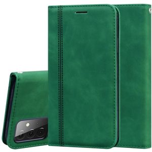 For Samsung Galaxy A72 5G / 4G Frosted Business Magnetic Horizontal Flip PU Leather Case with Holder & Card Slot & Lanyard(Green)