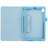 For Lenovo Tab M8 Litchi Texture Solid Color Horizontal Flip Leather Case with Holder & Pen Slot(Sky Blue)