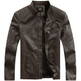 Fashionable Men Leather Jacket (Color:Coffee Size:XL)