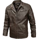 Fashionable Men Leather Jacket (Color:Coffee Size:XL)