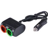 Olesson Streamlined Design 1.2A USB Car Cigarette Lighter Socket Car Charger with Color LED Light