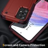 Voor Samsung Galaxy A03s 164mm India 2 in 1 Soft TPU Hard PC Phone Case (Rood Rose Rood)