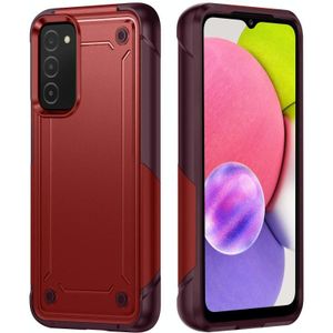 Voor Samsung Galaxy A03s 164mm India 2 in 1 Soft TPU Hard PC Phone Case (Rood Rose Rood)