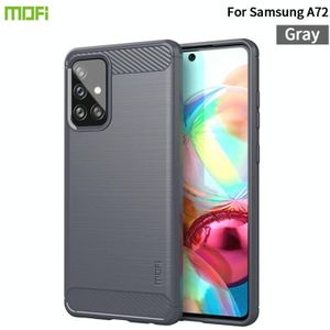 For Samsung Galaxy A72 5G/4G MOFI Gentleness Series Brushed Texture Carbon Fiber Soft TPU Case(Grey)