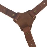 Quick Release Anti-Slip Dual Shoulder Genuine Leather Harness Camera Strap with Metal Hook for SLR / DSLR Cameras(Brown)