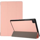 3-voudige huidtextuur horizontale flip TPU + PU lederen hoesje met houder voor Samsung Galaxy Tab A7 10.4 (2020) T500 / T505 (roze)