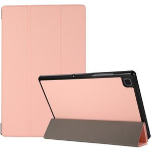 3-voudige huidtextuur horizontale flip TPU + PU lederen hoesje met houder voor Samsung Galaxy Tab A7 10.4 (2020) T500 / T505 (roze)