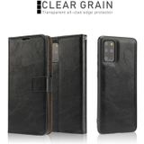 For Samsung Galaxy S20+ Crazy Horse Texture Detachable Magnetic Back Cover Horizontal Flip Leather Case with Holder & Card Slots & Photo Frame & Wallet(Black)