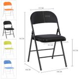 Portable Folding Metal Conference Chair Office Computer Chair Leisure Home Outdoor Chair(Blue)