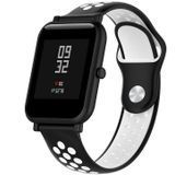 Double Colour Silicone Sport Wrist Strap for Huawei Watch Series 1 18mm(Black White)