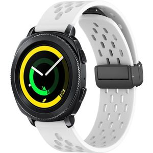 Voor Samsung Galaxy Gear Sport 20 mm vouwmagneetsluiting siliconen horlogeband