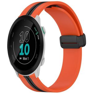 Voor Garmin Forerunner 55 20 mm opvouwbare magnetische sluiting siliconen horlogeband (oranje + zwart)