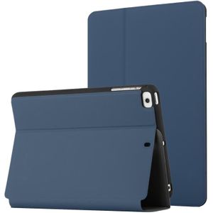 Voor iPad Mini  / 4/3/2 / 1 Dual-vouwen Horizontale Flip Tablet Leren Case met Houder & Sleep / Wake-Up-functie (Royal Blue)