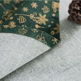 Linen Cotton Christmas Party Tablecloth Rectangle Bronzing Dinning Table Cover  Size:140x140cm(White)