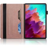 Voor Lenovo Tab P12 /Xiaoxin Pad Pro 12.7 Life Tree Series Horizontale Flip Lederen Tablet Case (Rose Goud)