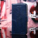 For OnePlus 3 Geometric Stitching Horizontal Flip TPU + PU Leather Case with Holder & Card Slots & Wallet(Blue)