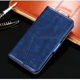 For OnePlus 3 Geometric Stitching Horizontal Flip TPU + PU Leather Case with Holder & Card Slots & Wallet(Blue)