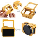 PULUZ Housing Shell CNC Aluminum Alloy Protective Cage with Insurance Frame & 52mm UV Lens for GoPro HERO(2018) /7 Black /6 /5(Gold)