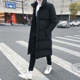Mens Long Down Jacket Coat Winter Parkas Thick Warm Slim Fit Male Overcoat  Size:XXXL(Black)