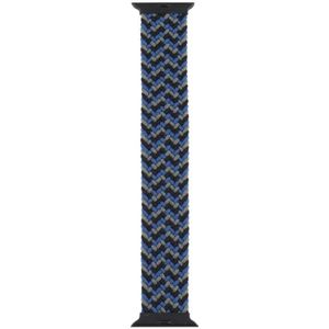 Plastic Buckle Mixed Color Nylon Braided Single Loop Replacement Watchbands For Apple Watch Series 6 & SE & 5 & 4 40mm / 3 & 2 & 1 38mm  Size:L(Camouflage Blue)