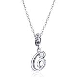 S925 Sterling Silver 26 English Letter Pendant DIY Bracelet Necklace Accessories  Style:G