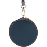 K058 Retro Cute Round Coin Storage Bag Casual Clutch(Dark Blue)