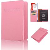 2 PCS MS101 Frosted PU Multi-Card Passport Holder Travel Abroad Passport Card Holder  Color: Pink