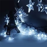 Star Shape 20 LEDs Outdoor Garden Christmas Festival Decoration Solar Lamp String(White)