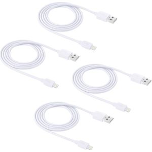 4 PCS HAWEEL 1m High Speed 8 pin to USB Sync and Charging Cable Kit  For iPhone 11 / iPhone XR / iPhone XS MAX / iPhone X & XS / iPhone 8 & 8 Plus / iPhone 7 & 7 Plus / iPhone 6 & 6s & 6 Plus & 6s Plus / iPad(White)