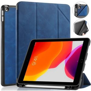 For iPad 10.2 inch DG.MING See Series Horizontal Flip Leather Case with Holder & Pen Holder(Blue)