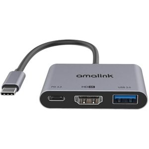 Amalink 9175D Type-C / USB-C naar HDMI + USB 3.0 + PD HUB-adapter