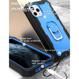 PC + Rubber 3-layers Shockproof Protective Case with Rotating Holder For iPhone 11 Pro(Black + Blue)