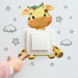 5sets Cartoon Animal Switch Sticker Slaapkamer Woonkamer Decoratieve muursticker (MS2240)