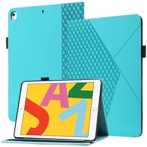 Rhombushuid Feel Horizontale Flip Tablet Leren Case met Kaart Slots & Houder & Slaap / Weks-up Functie voor iPad 10.2 2021/2020 / 2019 / PRO 10.5 2019/2017 (Lake Blue)