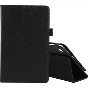 For Lenovo Tab M7 Litchi Texture Solid Color Horizontal Flip Leather Case with Holder & Pen Slot(Black)
