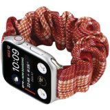 Checked Hair Tie Strap For Apple Watch Series 6 & SE & 5 & 4 40mm / 3 & 2 & 1 38mm(Orange)