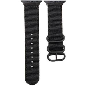 Canvas horlogeband met zwarte gesp voor Apple Watch Series 8&7 41mm / SE 2&6&SE&5&4 40mm / 3&2&1 38mm
