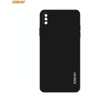 ENKAY ENK-PC071 Hat-Prince Liquid Silicone Straight Edge Shockproof Protective Case For iPhone XS / X(Black)