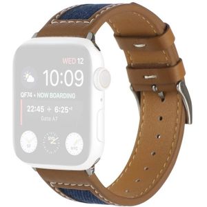 Canvas lederen horlogeband voor Apple Watch Series 7 45 mm / 6 & SE & 5 & 4 44 mm / 3 & 2 & 1 42mm