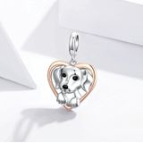 S925 Sterling Silver Little Dog Beads DIY Bracelet Necklace Accessories