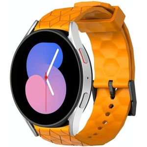 Voor Samsung Galaxy Watch 5 44 mm 20 mm voetbalpatroon effen kleur siliconen horlogeband