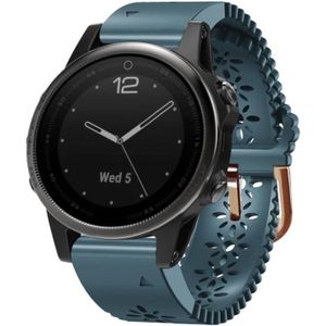 Voor Garmin Fenix 5S 20 mm dames siliconen horlogeband met veterpons