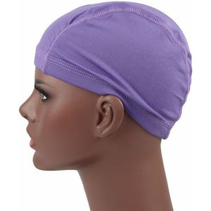 Hip Hop Dome Cap Wig Elastic Cap (Purple)