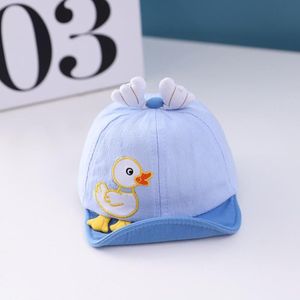 C0330 Cartoon Duck Shape Baby Peaked Cap Spring Baby Cotton Cap  Size: 46cm Adjustable(Light Blue)