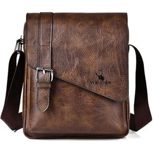 WEIXIER D266 Retro Crossbody Grote Capaciteit Messenger Bag Schoudertas Tot Rugzak (Donkerbruin)