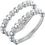 2 stks Dames Round Transfer Beads Vera Armband (Silver)