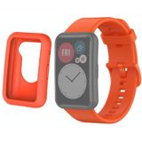 For Huwei Watch Fit Protective Silicone Case + Silicone Watchband Kit(Orange)