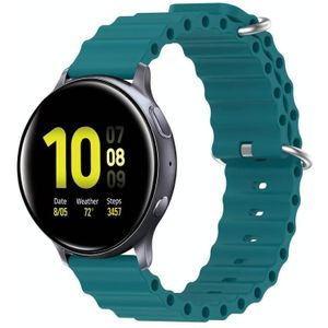 Voor Samsung Galaxy Watch Active 2 44mm 20mm Ocean Style siliconen effen kleur horlogeband