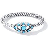 S925 Sterling Silver Turquoise Devil Eye Women Ring  Size:7