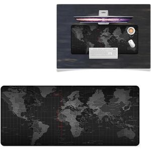 YINDIAO Large Rubber Mouse Pad Anti-skid Gaming Office Desk Pad Keyboard Mat  Size: 800x300mm (World Map)